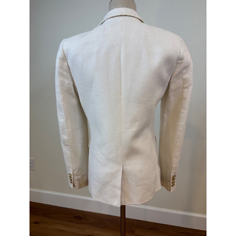J.Crew Linen Blazer Women Size 2 Ivory Preppy Coastal Old Money Career summer - Picture 4 of 9